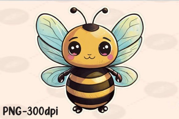 Download Kawaii Bee PNG Sticker - Premium Bundle