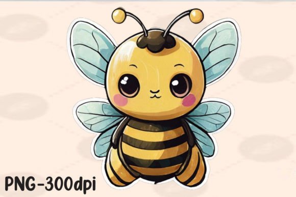 Download Kawaii Bee PNG Sticker - Premium Bundle